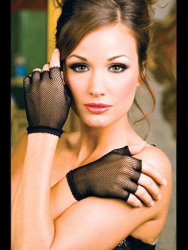Black or White Fishnet Dancer Style Fingerless Sexy Women's Wrist Gloves 401